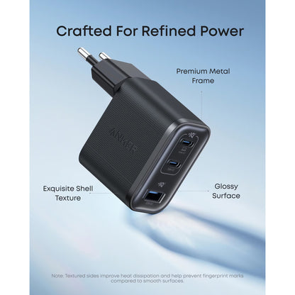 Anker Nano nettverkslader, 70W, 3.5A, 1 x USB-A - 2 x USB-C, Svart A121AL11