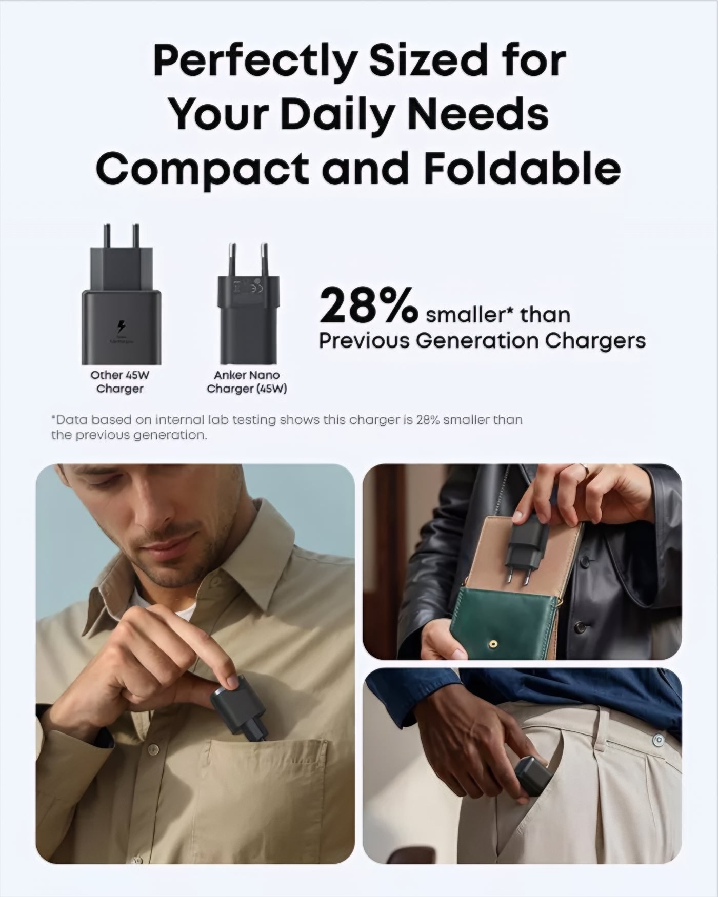 Anker Nano Nettlader, 45W, 3A, 1 x USB-C, Svart A2692L11
