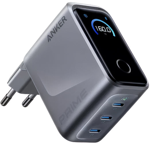 Anker Prime Nettlader, 160W, 5.36A, 3 x USB-C, Grå A2687341