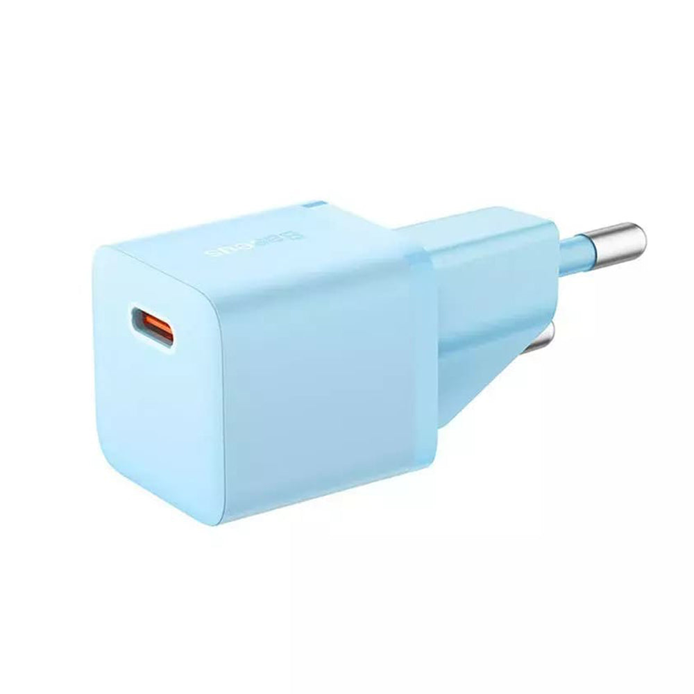 Baseus GaN Mini 1C nettverkslader, 20W, 3A, 1 x USB-C, Blå CCGN050103