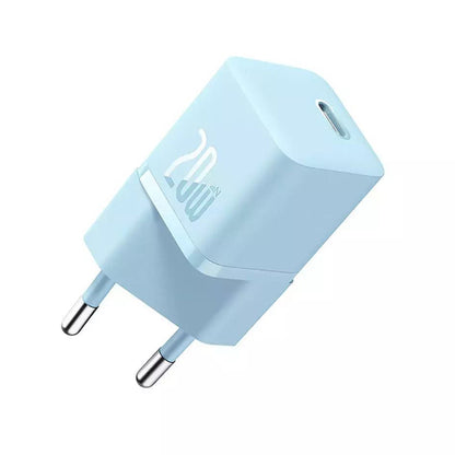 Baseus GaN Mini 1C nettverkslader, 20W, 3A, 1 x USB-C, Blå CCGN050103