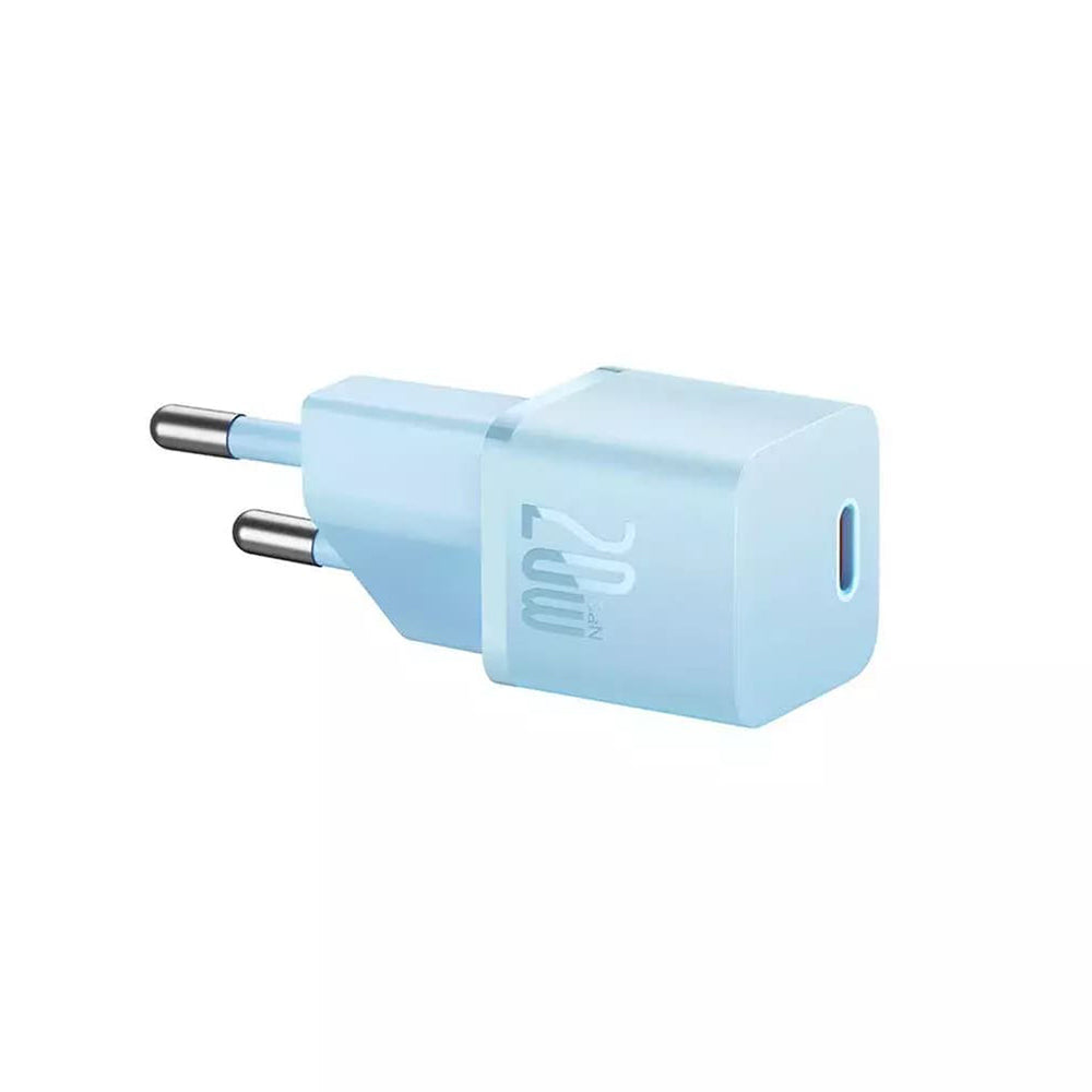 Baseus GaN Mini 1C nettverkslader, 20W, 3A, 1 x USB-C, Blå CCGN050103