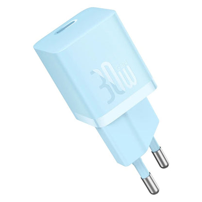 Baseus GaN Mini 1C nettverkslader, 30W, 3A, 1 x USB-C, Blå CCGN070603