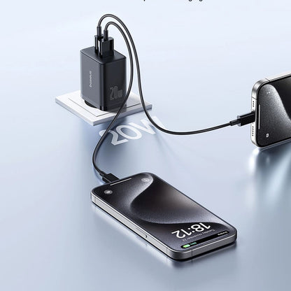 Baseus Cube Nettlader, 20W, 3A, 1 x USB-A - 1 x USB-C, Svart P10111403113-00
