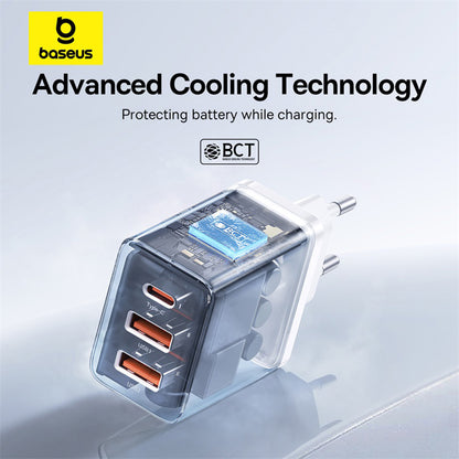 Baseus Cube Nettlader, 30W, 3A, 2 x USB-A - 1 x USB-C, Hvit P10111402213-00
