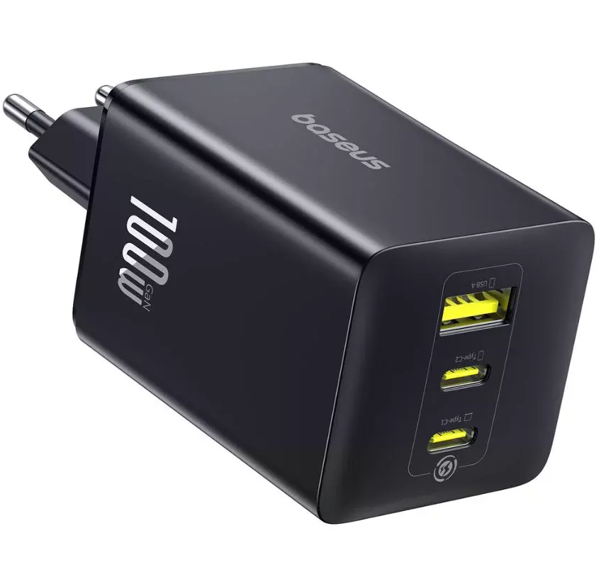 Baseus EnerFill FE11 nettverkslader, 100W, 5A, 1 x USB-A - 2 x USB-C, Grå P10182102123