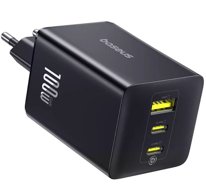 Baseus EnerFill FE11 nettverkslader, 100W, 5A, 1 x USB-A - 2 x USB-C, Grå P10182102123