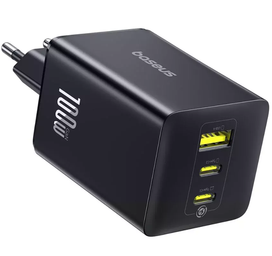 Baseus EnerFill FE11 nettverkslader, 100W, 5A, 1 x USB-A - 2 x USB-C, Grå P10182102123