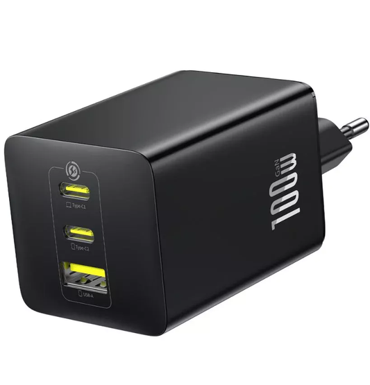 Baseus EnerFill FE11 nettverkslader, 100W, 5A, 1 x USB-A - 2 x USB-C, Grå P10182102123