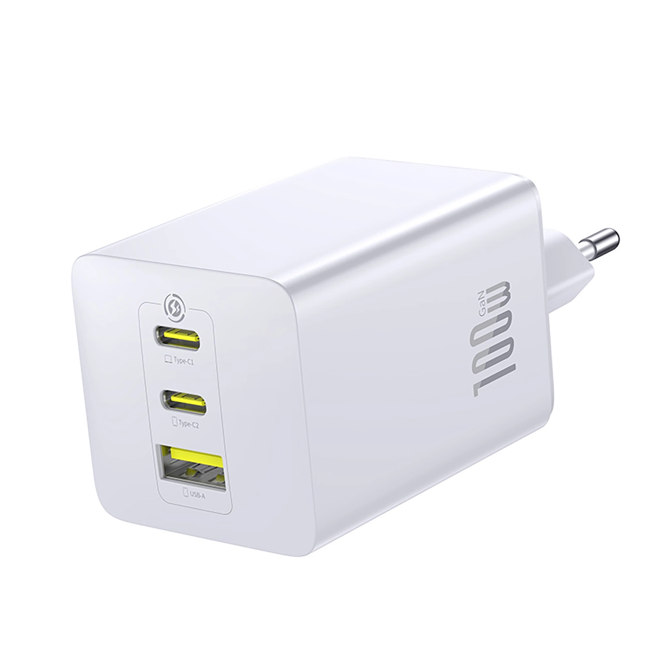 Baseus EnerFill FE11 nettverkslader, 100W, 5A, 1 x USB-A - 2 x USB-C, Hvit P10182102213-00