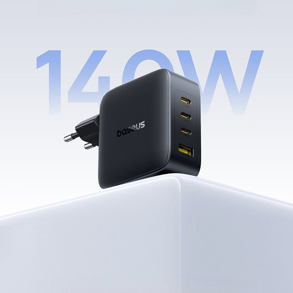 Baseus EnerFill FH11 nettverkslader, 140W, 5A, 1 x USB-A - 3 x USB-C, Svart E0121J00