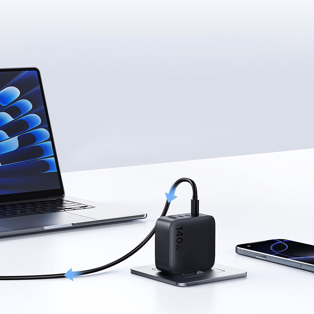 Baseus EnerFill FH11 nettverkslader, 140W, 5A, 1 x USB-A - 3 x USB-C, Svart E0121J00