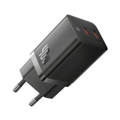 Nettlader Baseus GaN5 Pro, 40W, 3A, 2 x USB-C, Svart CCGP180101