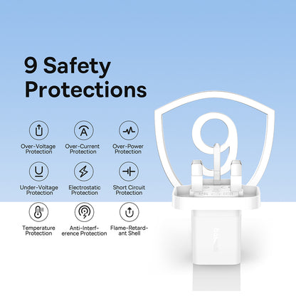 Baseus GaN5 UK nettverkslader, 30W, 3A, 1 x USB-C, Hvit P10110906213-00