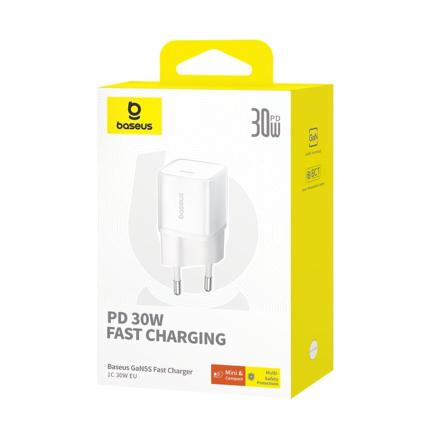 Baseus GaN5S nettverkslader, 30W, 3A, 1 x USB-C, Hvit P10162504213-00