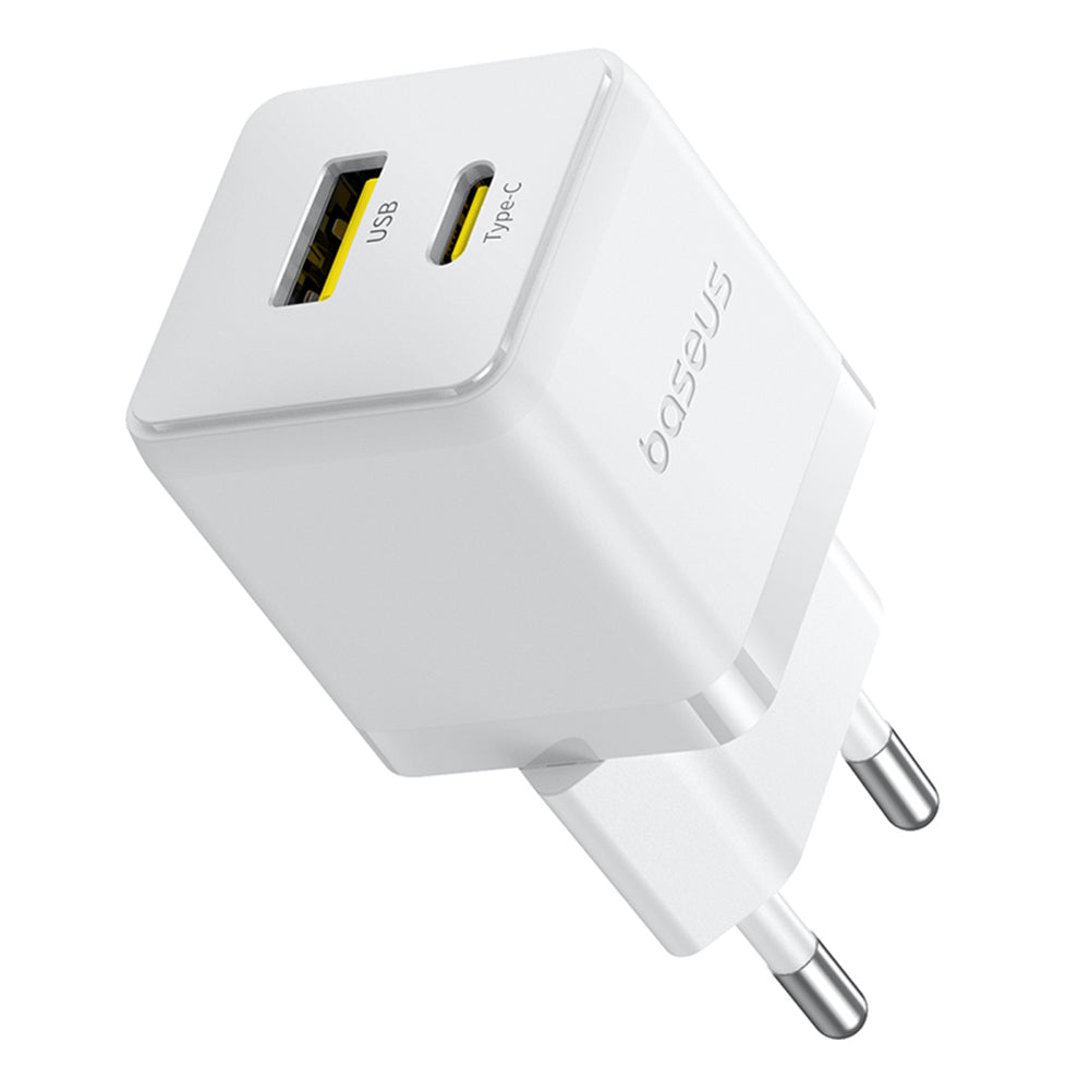 Baseus Palm nettverkslader, 30W, 3A, 1 x USB-A - 1 x USB-C, Hvit P1011160A213-00