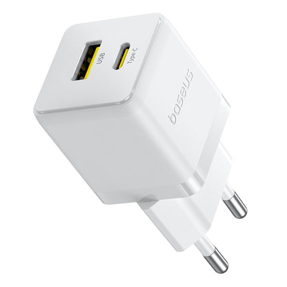 Baseus Palm nettverkslader, 30W, 3A, 1 x USB-A - 1 x USB-C, Hvit P1011160A213-00