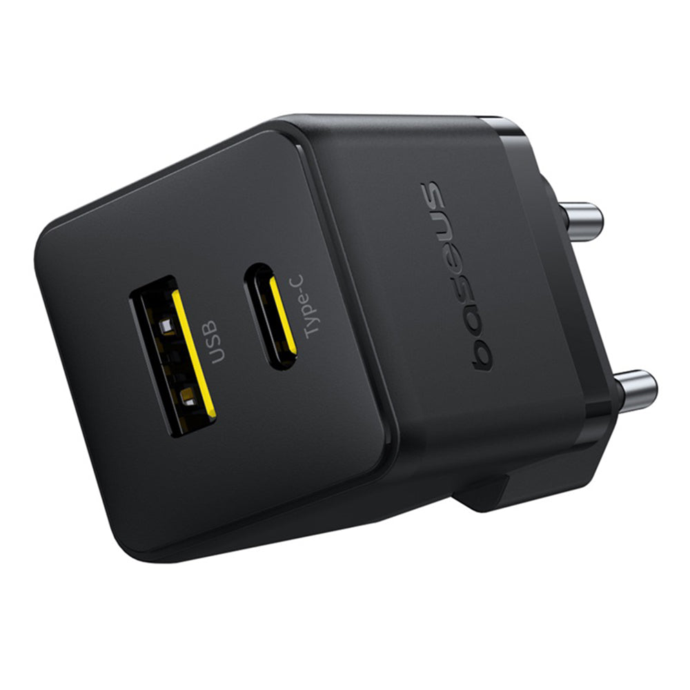 Baseus Palm nettverkslader, 30W, 3A, 1 x USB-A - 1 x USB-C, Svart P1011160A113-00