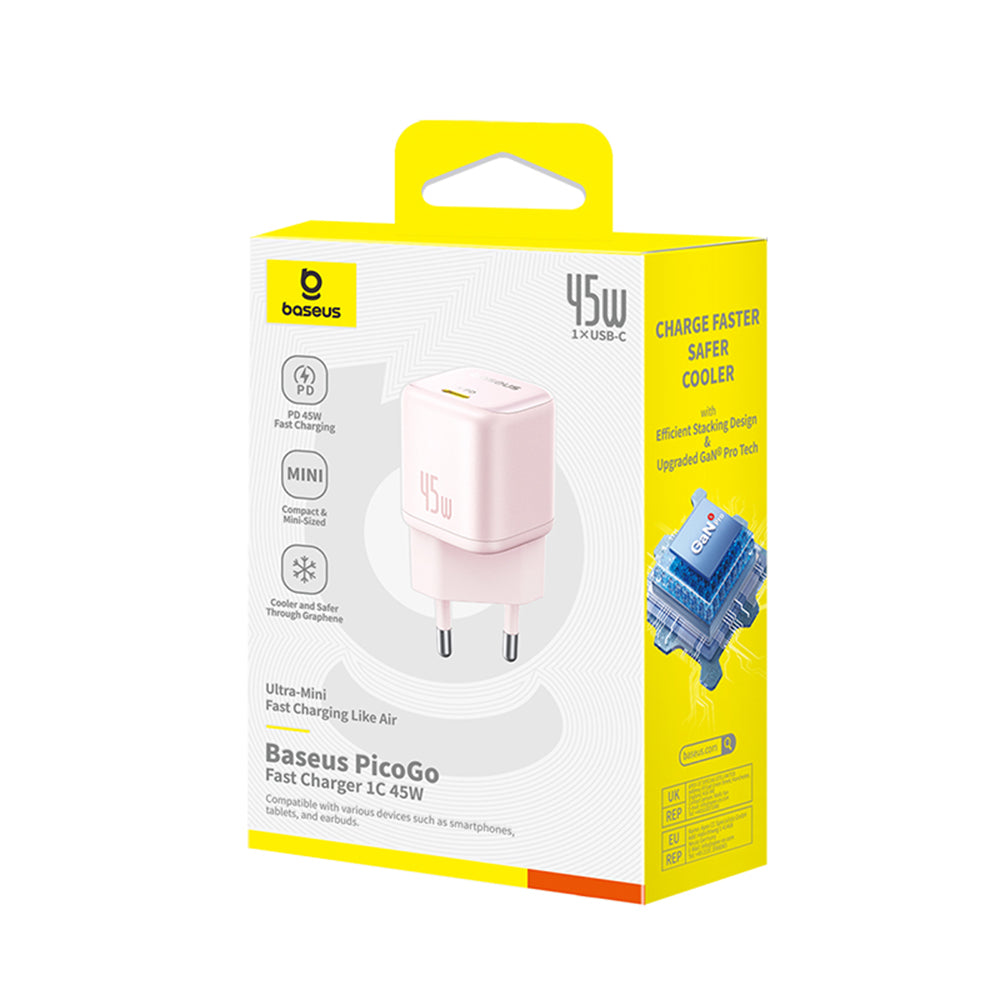 Baseus PicoGo Nettlader, 45W, 3A, 1 x USB-C, Rosa P10176800413-00