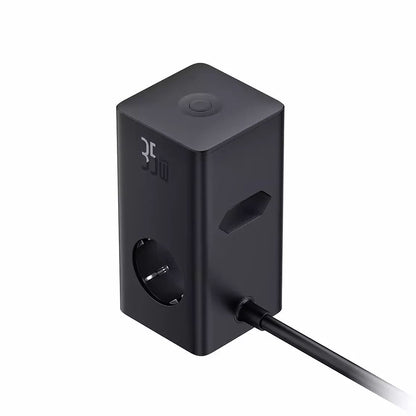 Baseus PowerCombo nettverkslader, 35W, 5A, 2 x USB-A - 2 x USB-C - 3 x Schuko, Svart, Reseglet E00023606113-00