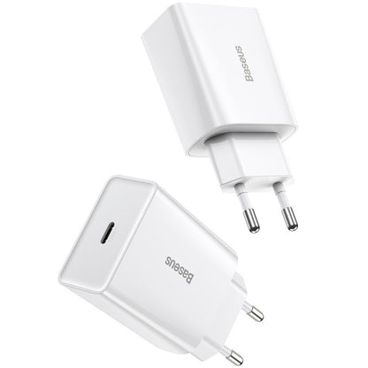 Nettlader Baseus Speed Mini, 20W, 3A, 1 x USB-C, Hvit CCFS-SN02