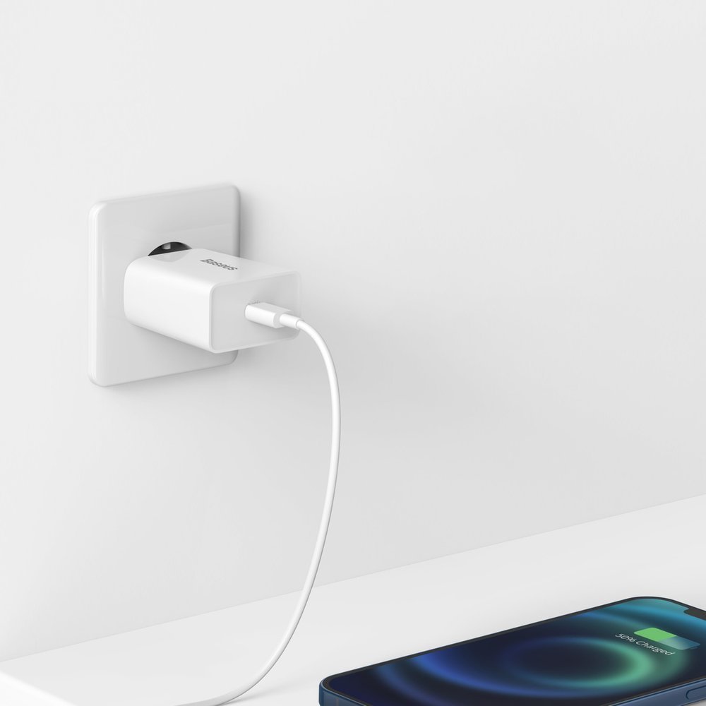 Nettlader Baseus Speed Mini, 20W, 3A, 1 x USB-C, Hvit CCFS-SN02