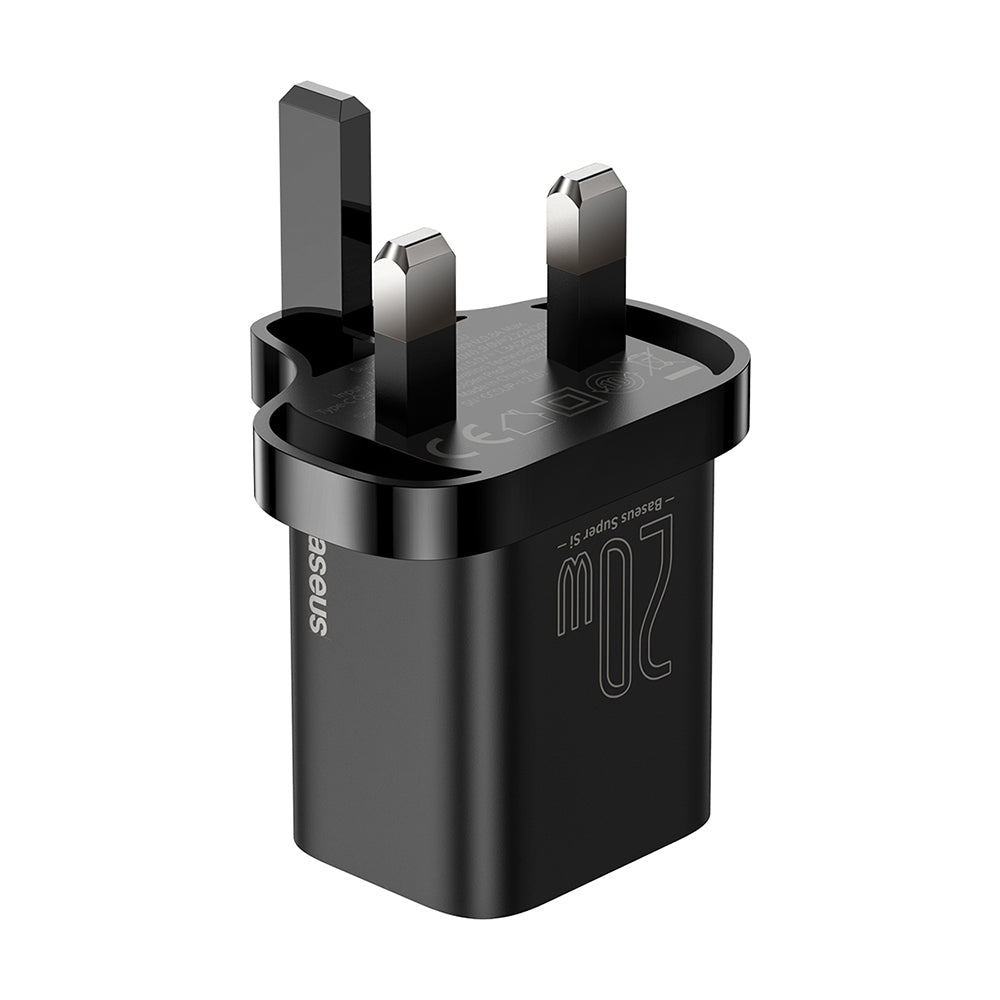 Baseus Super Si UK nettverkslader, 20W, 3A, 1 x USB-C, Svart CCSUP-K01