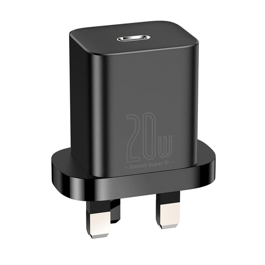 Baseus Super Si UK nettverkslader, 20W, 3A, 1 x USB-C, Svart CCSUP-K01