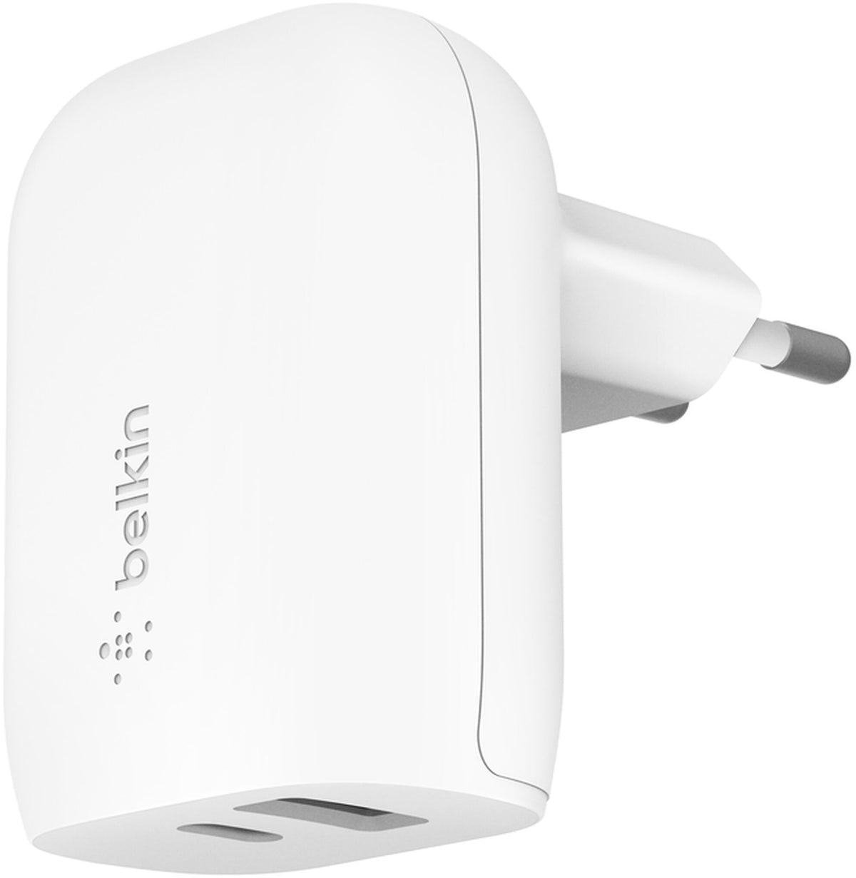 Belkin BoostCharge Dual Nettlader, 37W, 3A, 1 x USB-A - x USB-C, Hvit WCB007vfWH