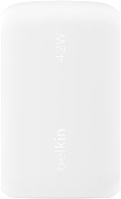 Belkin BoostCharge Dual Nettlader, 42W, 3A, 1 x USB-A - 1 x USB-C, Hvit WCB009vfWH