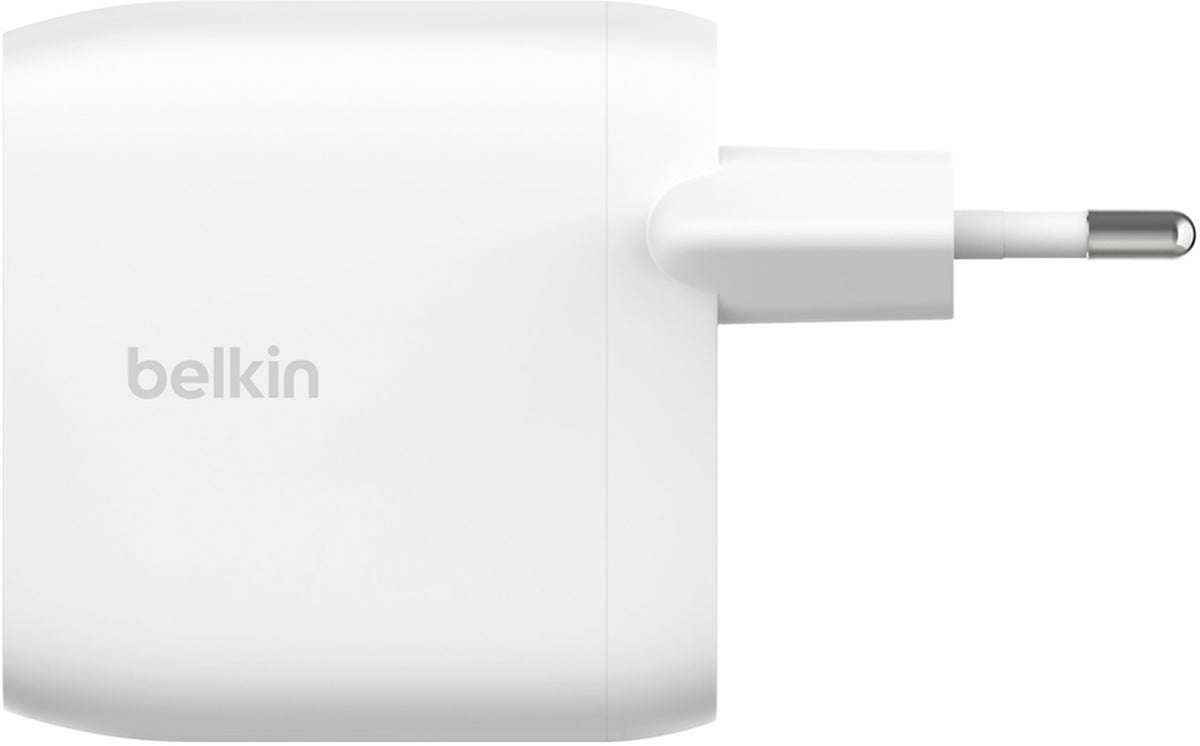 Belkin BoostCharge Pro Dual nettadapter, 60W, 3A, 2 x USB-C, hvit WCB010vfWH