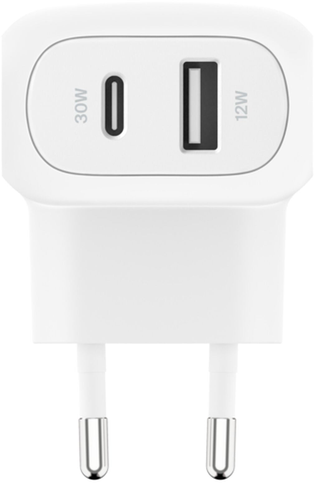 Belkin BoostCharge Dual Nettlader, 42W, 3A, 1 x USB-A - 1 x USB-C, Hvit WCB009vfWH