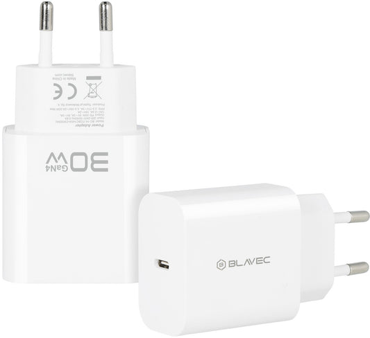 Blavec BC-14 nettadapter, 30 W, 3 A, 1 x USB-C, hvit
