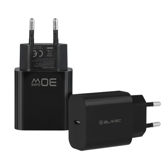 Blavec BC-14 nettadapter, 30 W, 3 A, 1 x USB-C, svart