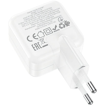 Nettverkslader BLUE Power BC111A, 30W, 3A, 1 x USB-A - 1 x USB-C, hvit 