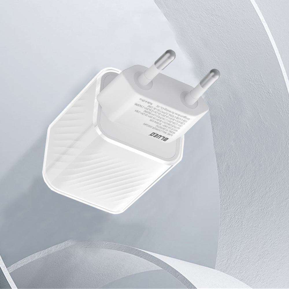 Blueo Nettlader, 35W, 3A, 1 x USB-A - 1 x USB-C, Hvit