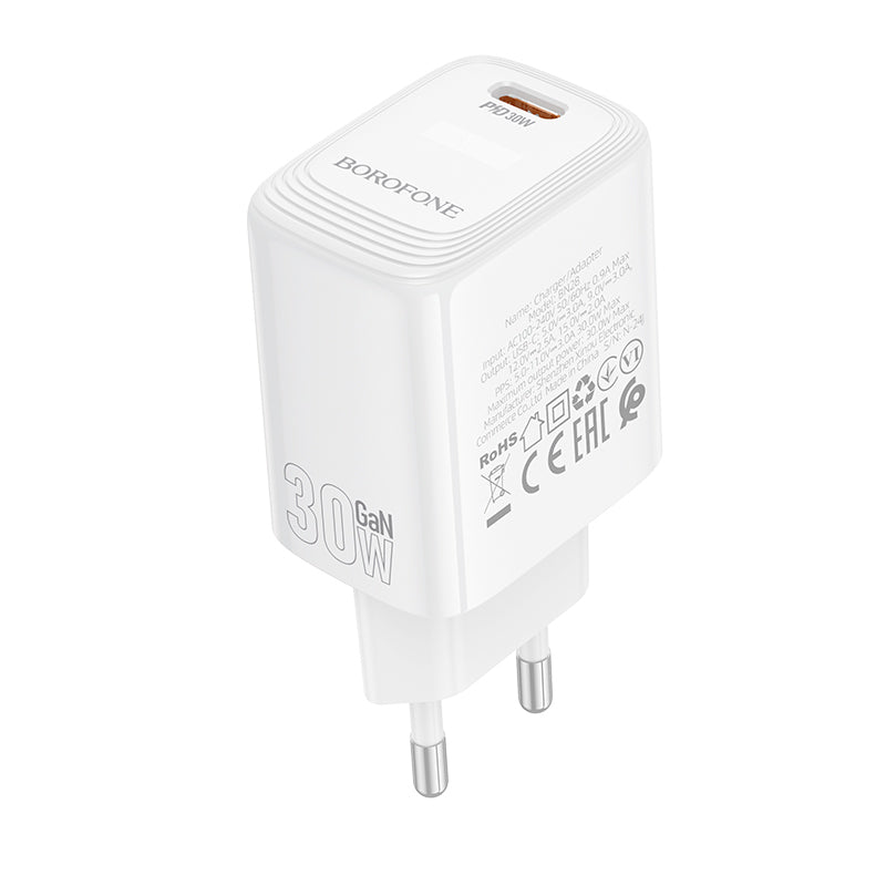 Borofone BN28 Fuente nettverkslader, 30W, 3A, 1 x USB-C, Hvit