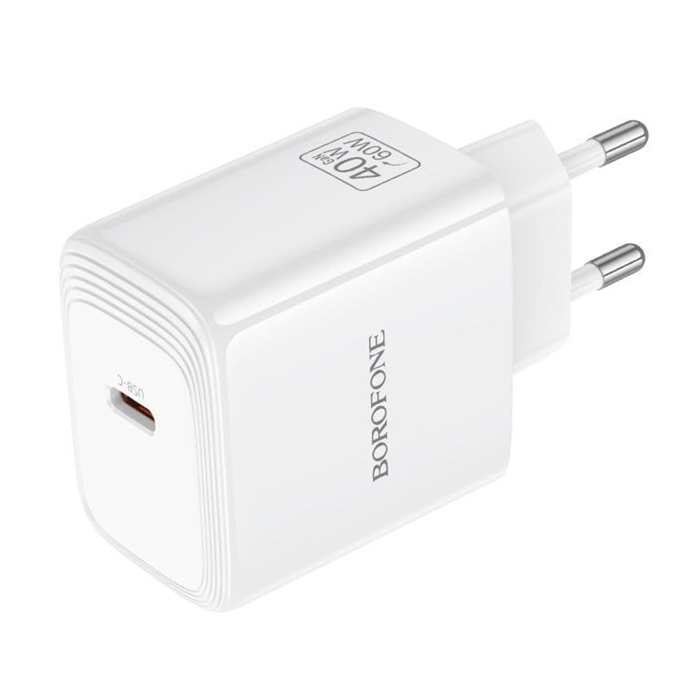 Borofone BN33 Fuente nettadapter, 40W, 1 x USB-C, hvit
