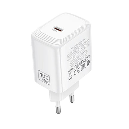 Borofone BN33 Fuente nettadapter, 40W, 1 x USB-C, hvit