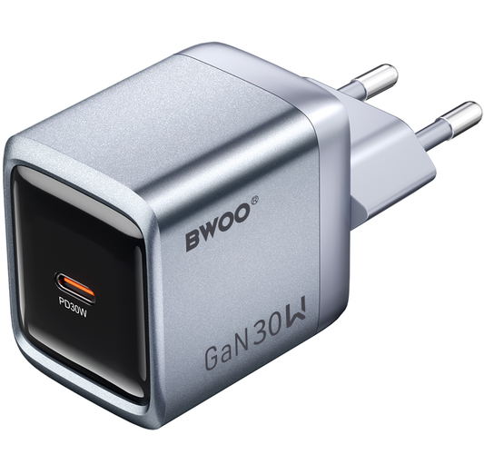Nettlader BWOO BO-CDA236, 30W, 3A, 1 x USB-C, Grå