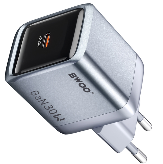 Nettlader BWOO BO-CDA236, 30W, 3A, 1 x USB-C, Grå