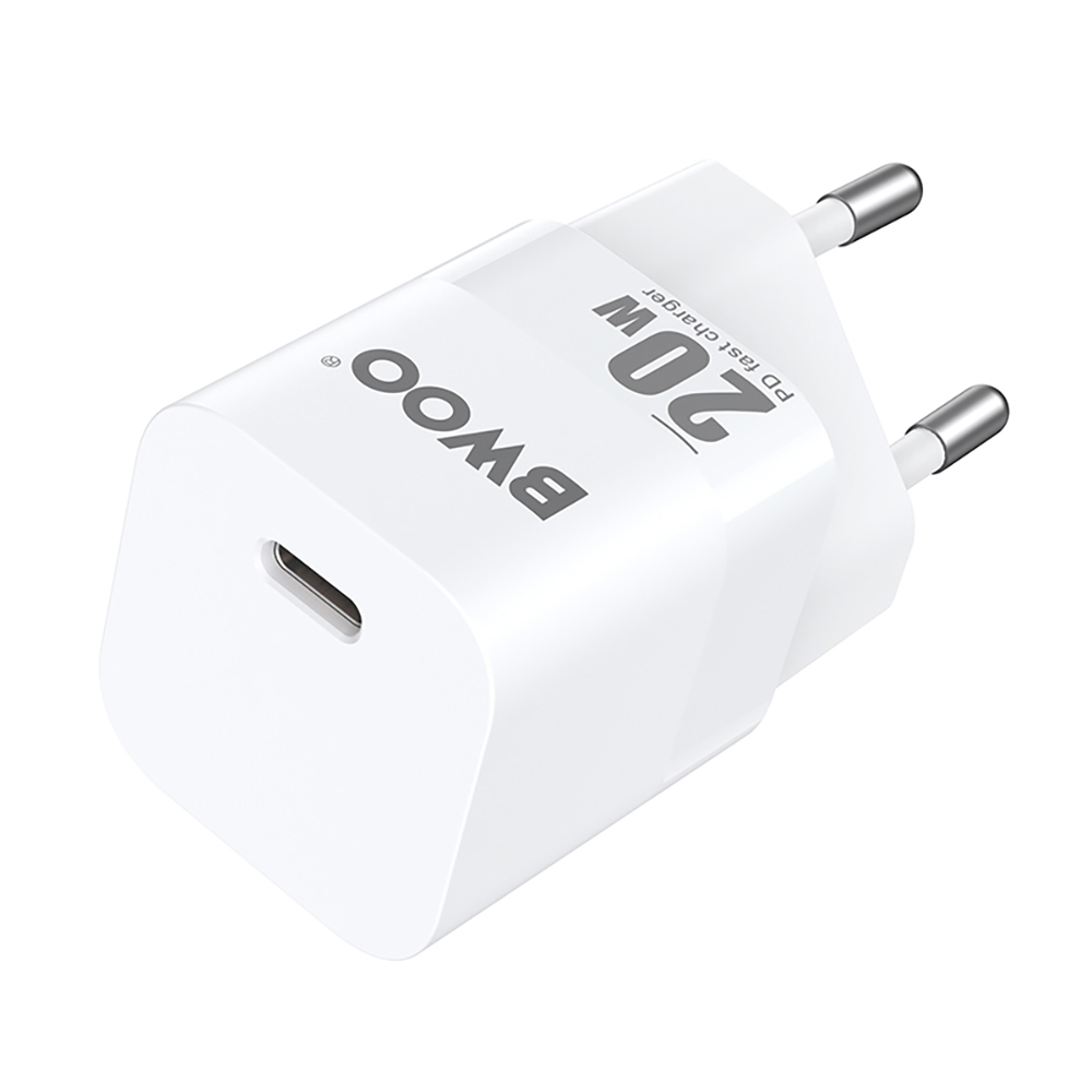 BWOO CDA155 Nettlader, 20W, 3A, 1 x USB-C, Hvit