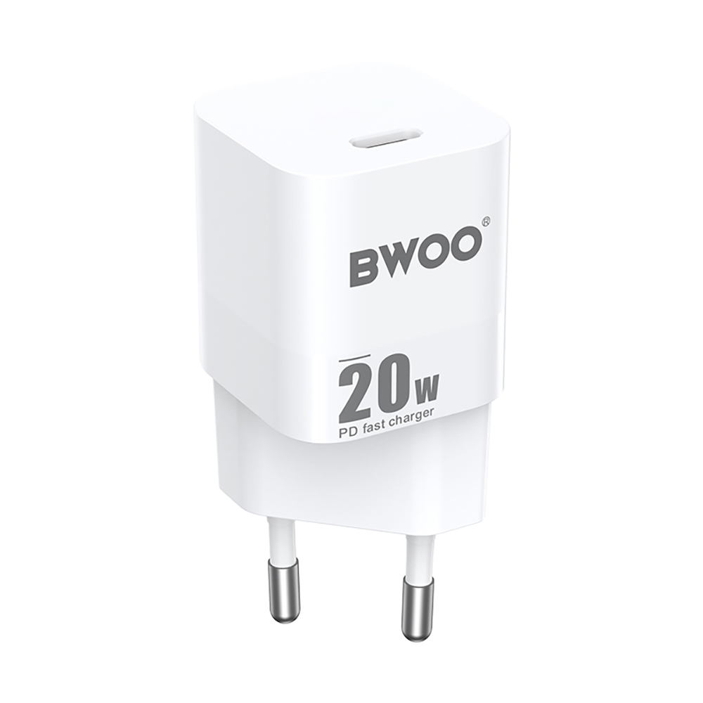 BWOO CDA155 Nettlader, 20W, 3A, 1 x USB-C, Hvit