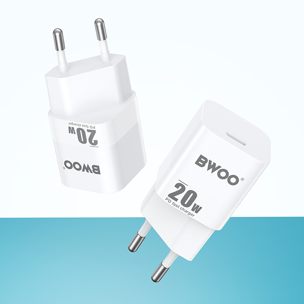 BWOO CDA155 Nettlader, 20W, 3A, 1 x USB-C, Hvit