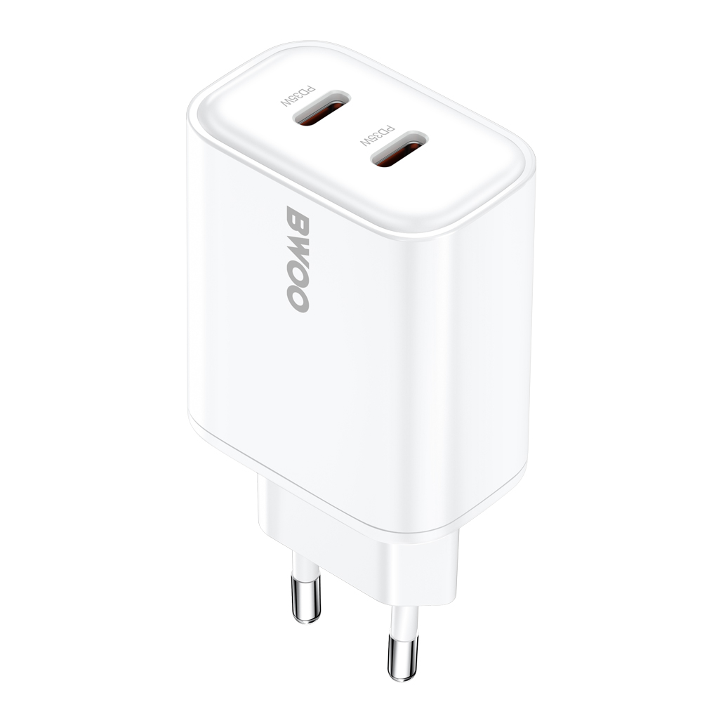 BWOO CDA206 nettadapter, 35W, 3A, 2 x USB-C, hvit