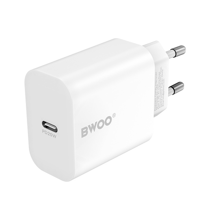 Nettlader BWOO CDA233, 20W, 3A, 1 x USB-C, Hvit