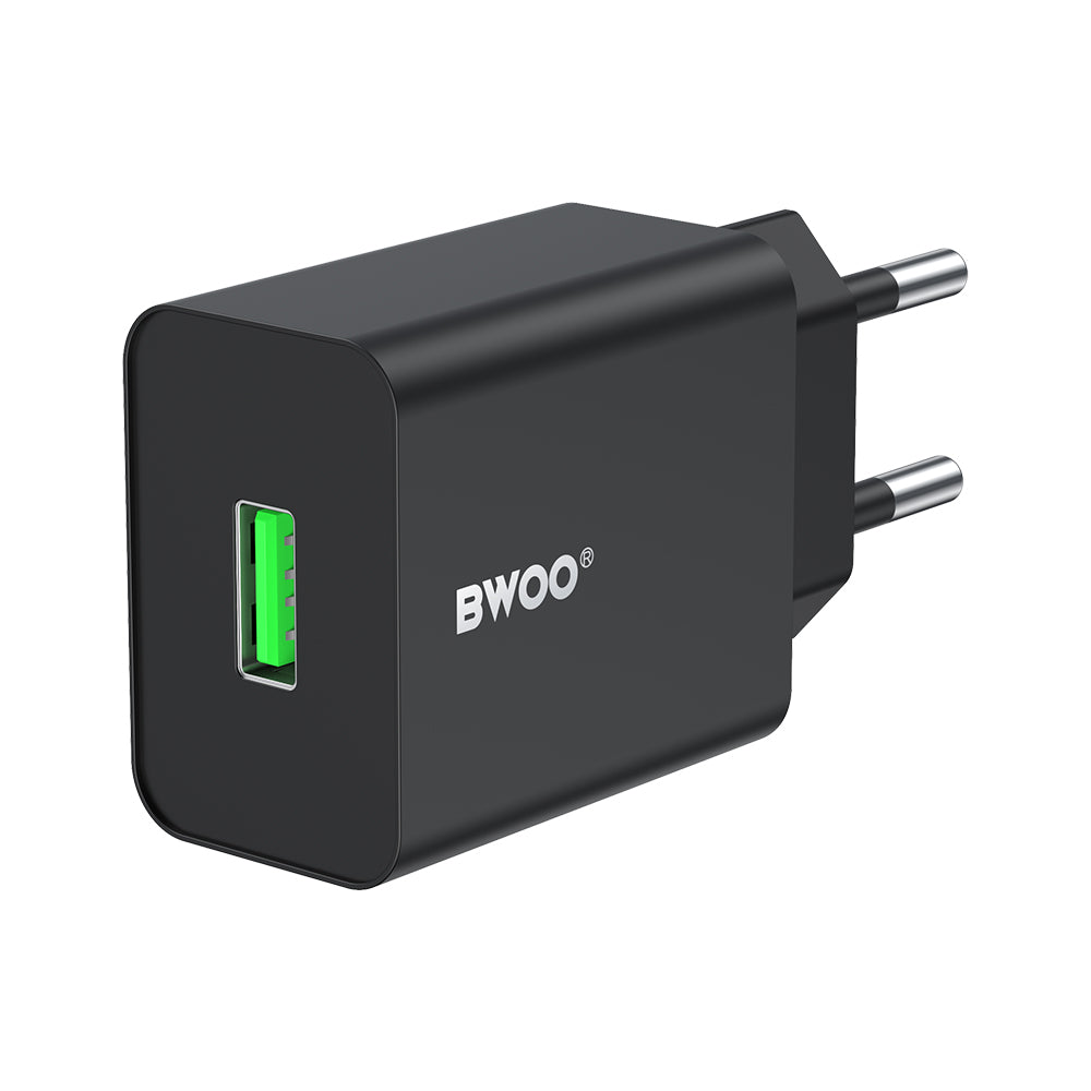 Nettlader BWOO CDA249, 12W, 2.4A, 1 x USB-A, Svart