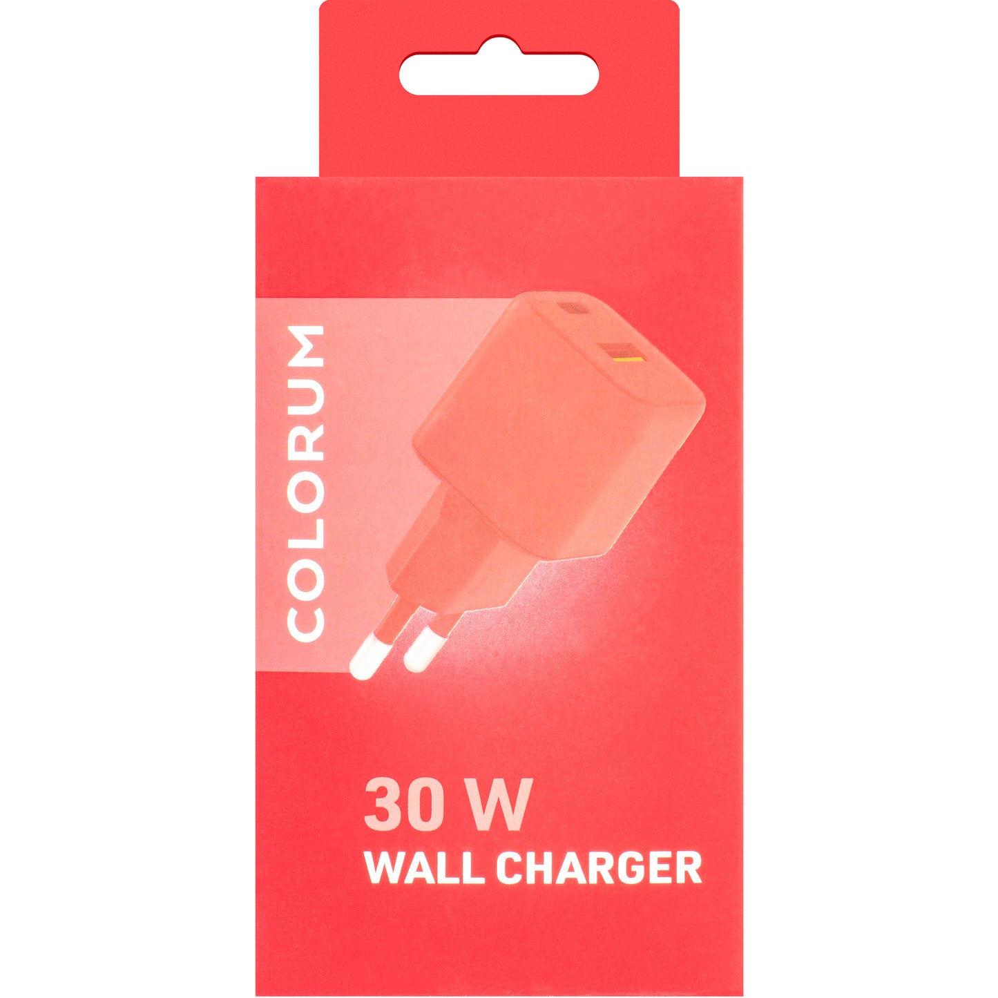 Nettverkslader Colorum CLS30-AC-02, 30W, 3A, 1 x USB-A - 1 x USB-C, Magenta