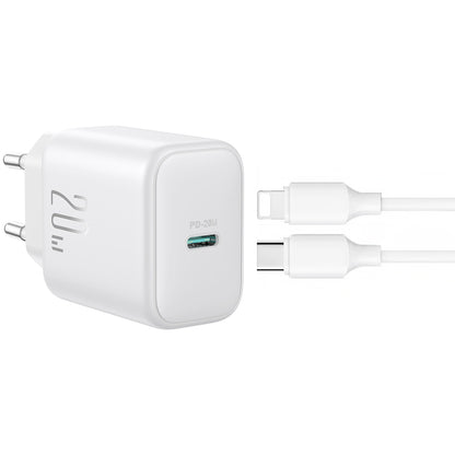 Nettlader med Lightning-kabel Joyroom JR-TCF20, 20W, 3A, 1 x USB-C, Hvit