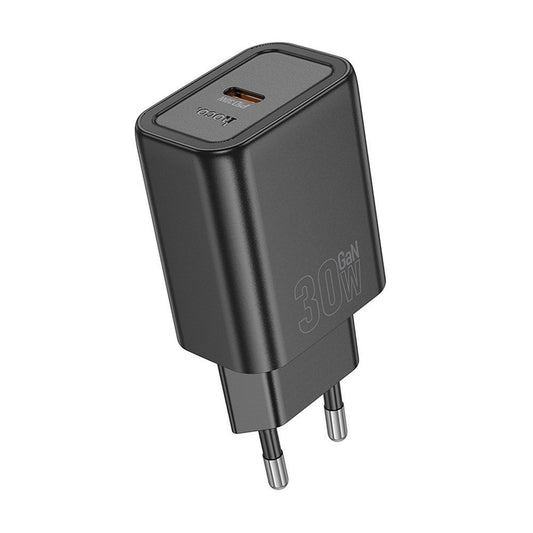 Nettlader HOCO N63, 30W, 3A, 1 x USB-A - 1 x USB-C, Svart